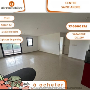 appartement ancien à la vente -   97440  SAINT ANDRE, surface 51 m2 vente appartement ancien - UBI482503787